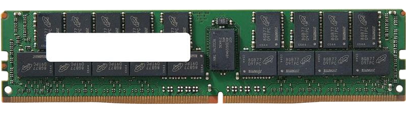 32GB DDR4-2666 ECC registered DIMM server memory module, front view of the 288-pin module