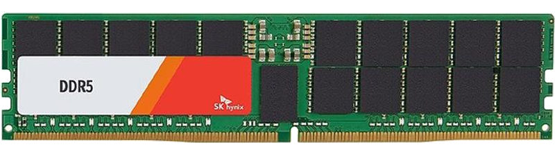 48GB DDR5 ECC registered DIMM server memory module, front view of the 288-pin module