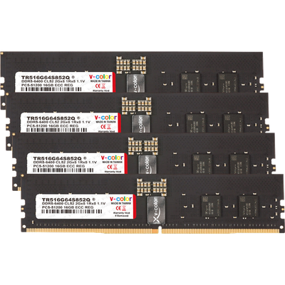 V-Color RDIMM DDR5-6400 64GB (16GBx4) Kit — JEDEC