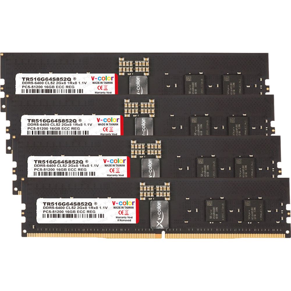 V-Color RDIMM DDR5-6400 64GB (16GBx4) Kit — JEDEC