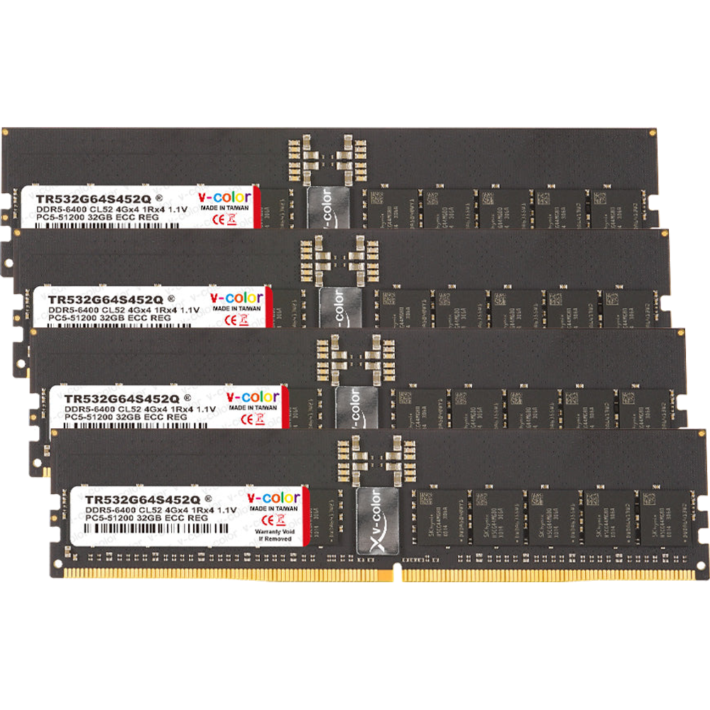 V-Color RDIMM DDR5-6400 128GB (32GBx4) Kit — JEDEC