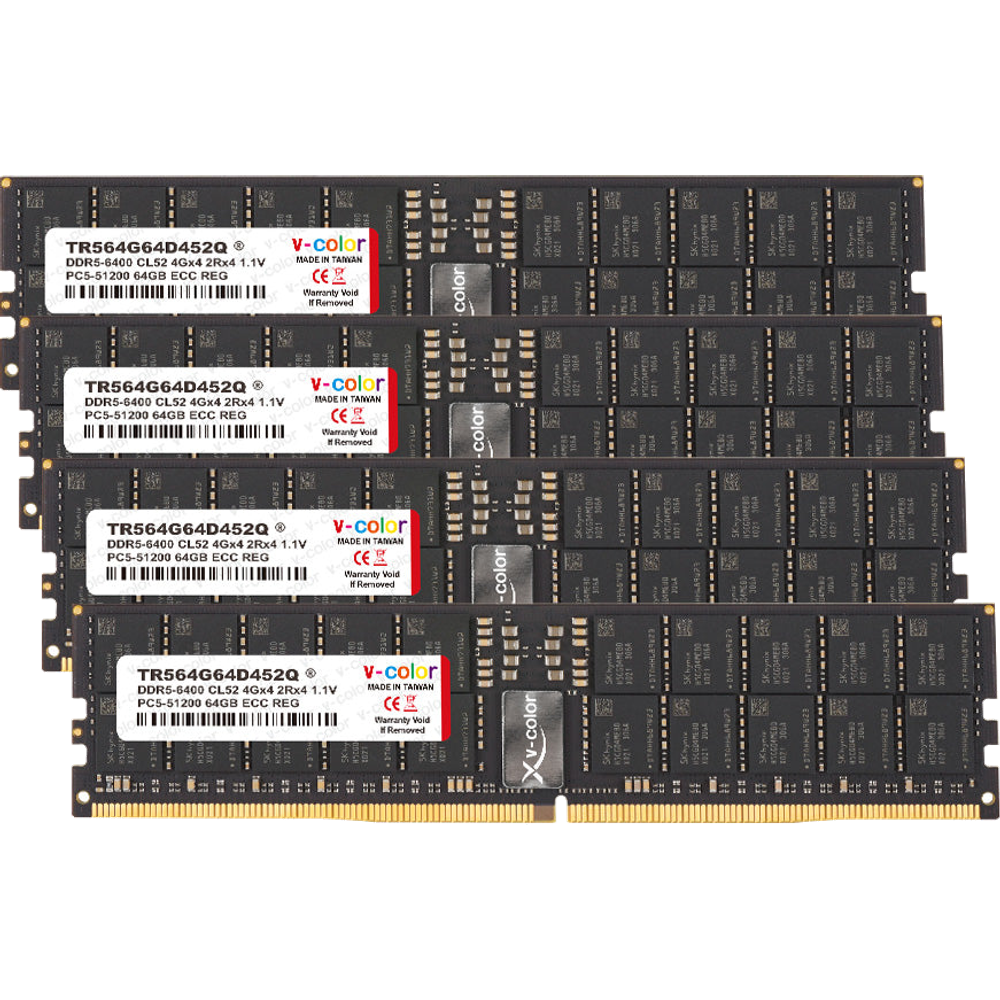 V-Color RDIMM DDR5-6400 256GB (64GBx4) Kit — JEDEC