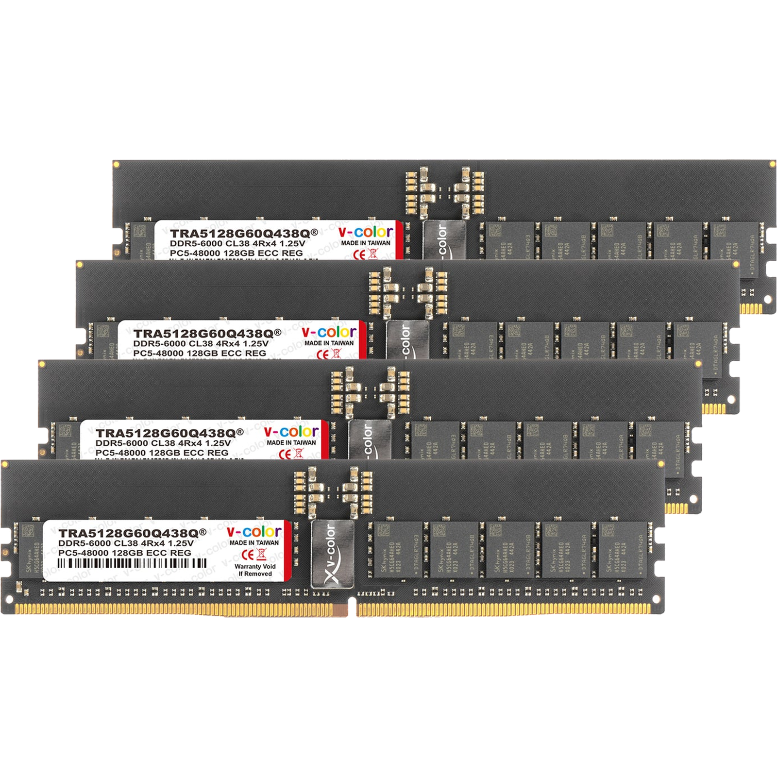 V-Color OC RDIMM DDR5-6000 512GB (128GBx4) Kit — AMD TRX50 (EXPO)