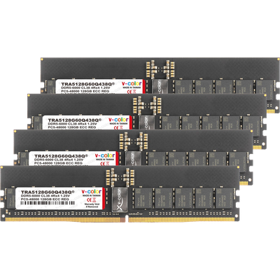 V-Color OC RDIMM DDR5-6000 512GB (128GBx4) Kit — AMD TRX50 (EXPO)