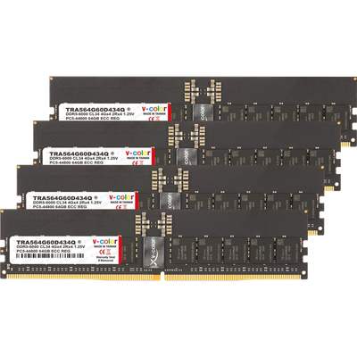 V-Color OC RDIMM DDR5-6400 256GB (64GBx4) Kit — AMD TRX50 (EXPO)