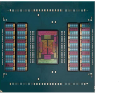 AMD EPYC 9575F 5th Gen EPYC 9005 processor, socket SP5 package with the Zen 5 compute dies exposed