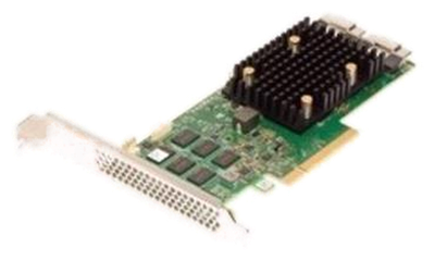 Broadcom MegaRAID 9560-16i tri-mode PCIe 4.0 x8 RAID controller card, angled view