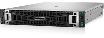 HPE ProLiant Compute DL380 Gen12 2U two-socket rack server, angled front view of the chassis