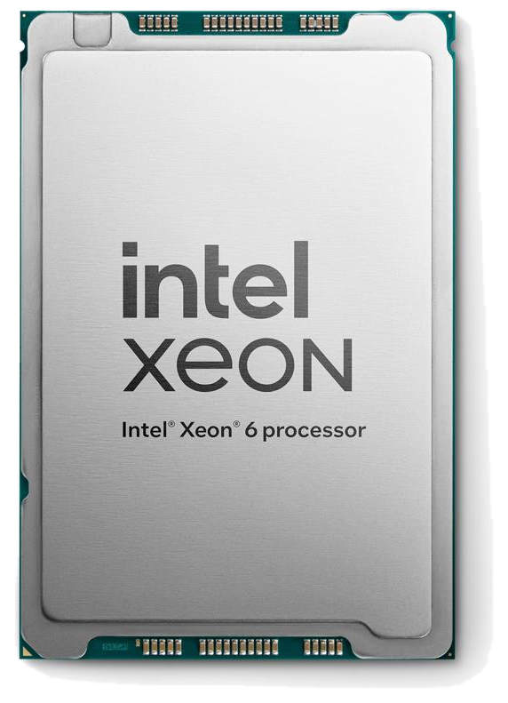 Intel Xeon 6517P processor, Intel Xeon 6 FCLGA4710 package, top view of the integrated heat spreader