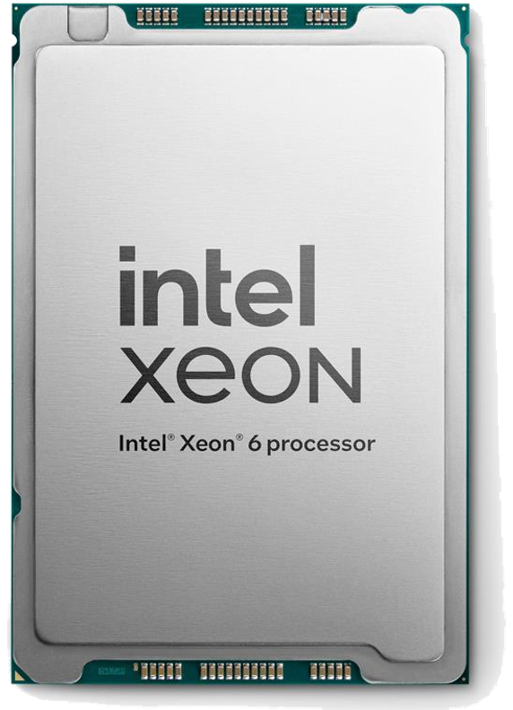 Intel Xeon 6517P processor, Intel Xeon 6 FCLGA4710 package, top view of the integrated heat spreader