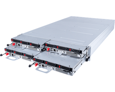 MSI CD270-S3061-X4 2u4n (eia 19") core compute product photo showing the front of the chassis