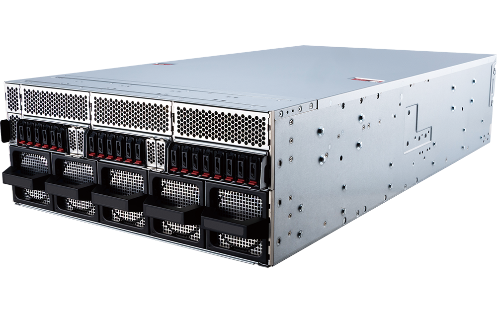 MSI CG480-S5063 4u rackmount gpu server product photo showing the front of the chassis