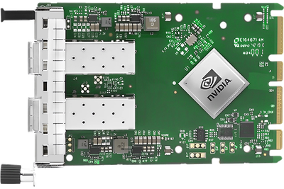 NVIDIA Mellanox ConnectX-6 Dx MCX623436AN-CDAB 100GbE dual-port QSFP56 OCP 3.0 network adapter, top view