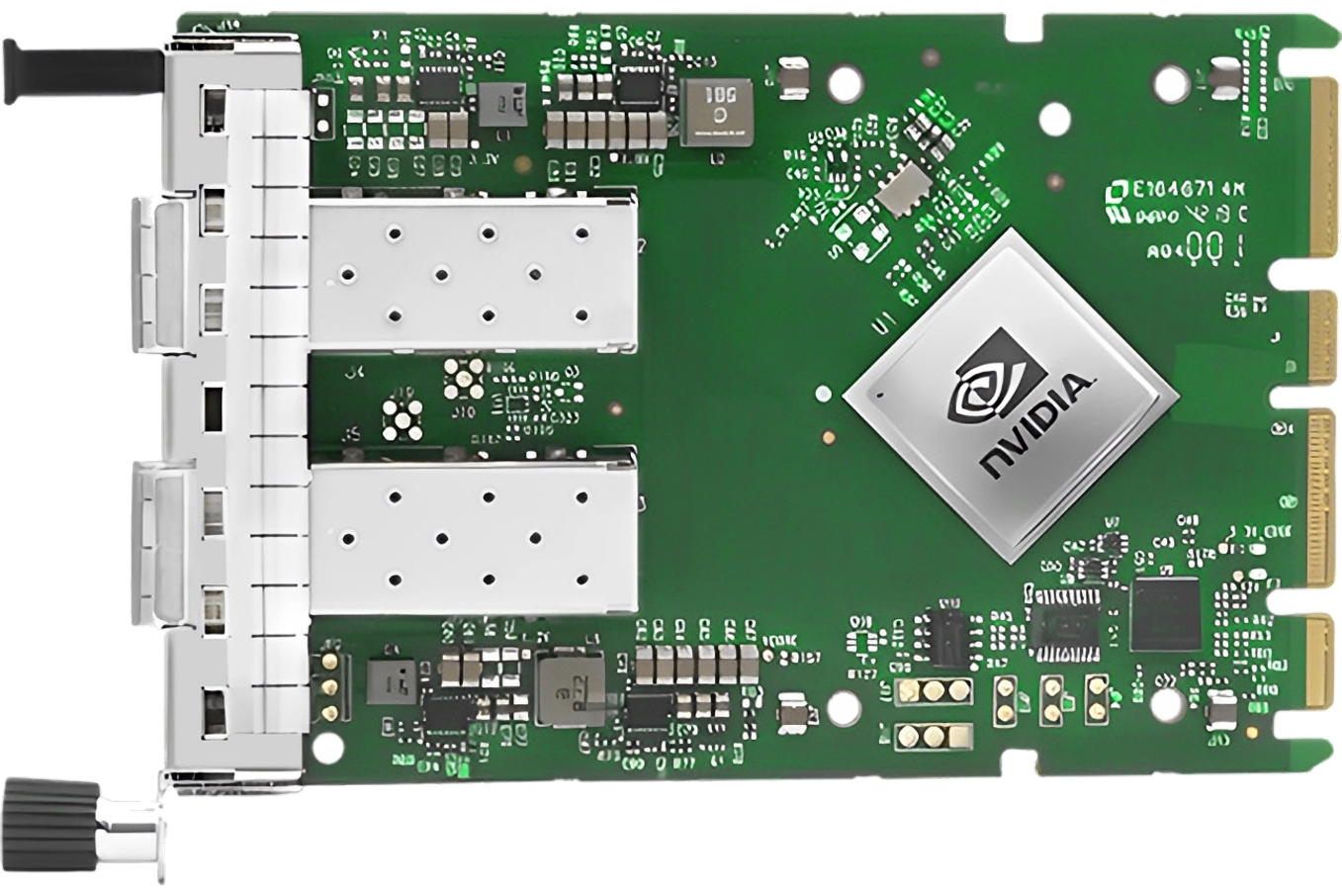 NVIDIA Mellanox ConnectX-6 Dx MCX623436AN-CDAB 100GbE dual-port QSFP56 OCP 3.0 network adapter, top view