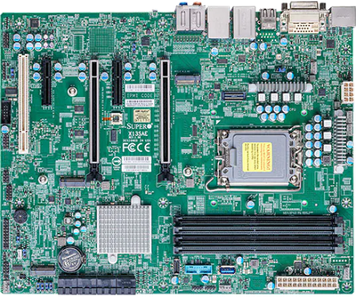 Supermicro X13SAE LGA-1700 W680 ATX workstation motherboard, top-down view of the green PCB